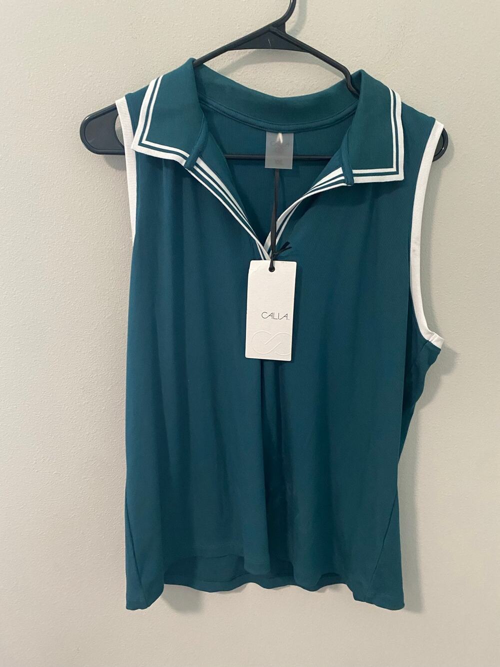 New Calia Women's Rib Sleeveless Golf Polo Size XXL